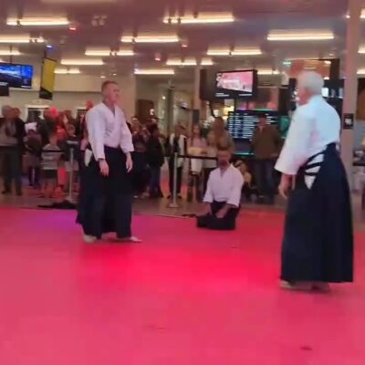 Aikido-demonstratie van SJOK op de Publiekstribune van Forum Groningen